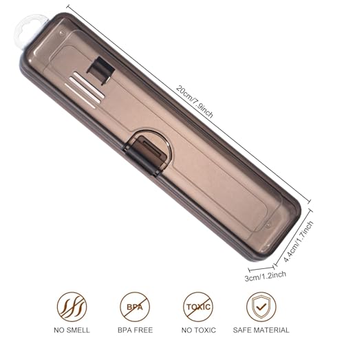 Yeeco Toothbrush Case 4 Pack, Transparent Black Toothbrush Travel Case, Plastic Toothbrush Holder Travel Size, 7.87 x 1.85 x 1.18 inches Portable for Traveling