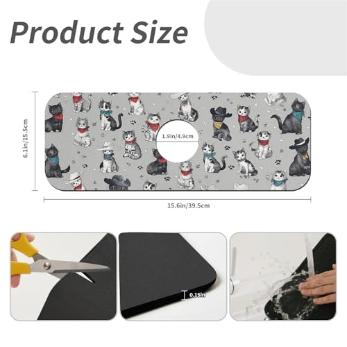 Faucet Fast Absorbent Pad - Cute Funny Cowboy Cat Kitten , Suitable For Kitchen, Bathroom, Island And Other Scenes - color: Cute funny Cowboy Cat Kitten