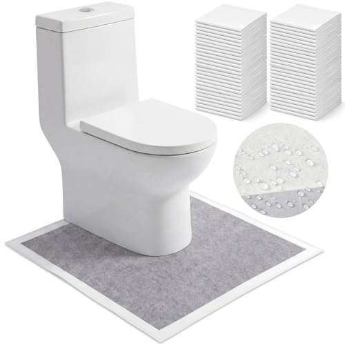 20 Pack Disposable Toilet Mats U Shaped Toilet Mat Absorbent Toilets Floor Protector Toilets Floor Protector from Urine for Potty Training, Anti Urine Commode Mat for Children (Gray) - color: Light Gray, size: Classic