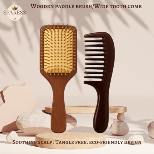 Eco Friendly Natural Spa Set for Women Gift Box with Wooden Comb Set, Bath Strap, Gua Sha, Facial Sponge, Self Care Kit Birthday, Mothers Day, Wellness, Relaxation Kit