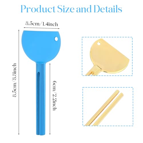 3 Pcs Toothpaste Squeezer Stainless Steel Toothpaste Tube Squeezer Metal Toothpaste Dispenser Roller Tube Wringer Tube Key Squeezer Roller for Cosmetic Paint Cream Hair Dye, 3 Colors