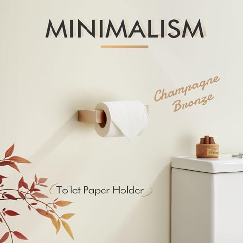 KOKOSIRI Toilet Paper Holder Wall Mount Tissue Paper Dispenser for Kitchen Bathroom Washroom Toilet Roll Holder Champagne Bronze Stainless Steel B2009CPG - color: Champagne Bronze