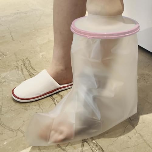 Waterproof Cast Covers for Shower Leg, Adult Cover Swimming Showering Protector Boots for Foot and Ankle after Surgery, Cast Bag Monitor Recovery Supplies, Bath & Wound & Bandage Protection - color: Short Leg, style: Reinforced Pink