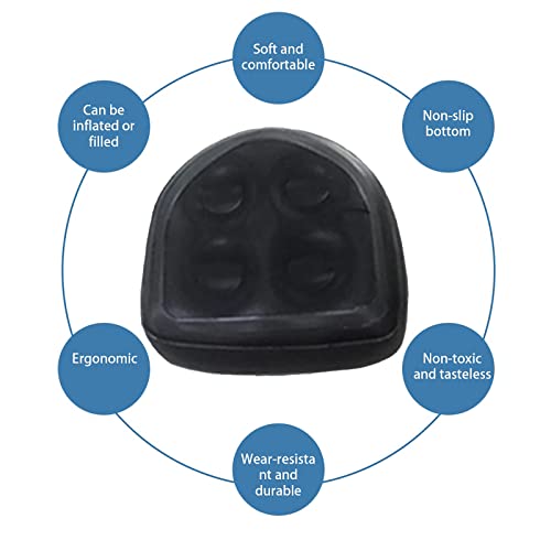 Inflatable Hot Tub Seat Booster with Suction Cups & Mesh Cover, Dual Use Inflatable Hot Tub Cushion Seat, Non Slip Blow Up Pillow Hot Tub Chairs Accessories for Adults Elderly Spa Bathtub - color: Black