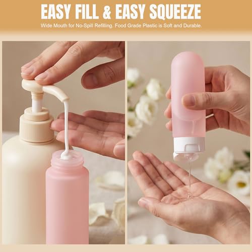 DEWSENSI 20 Pack Travel Bottles Set for Toiletries TSA Approved, Leak Proof Travel Size Containers Kit Portable Refillable Travel Accessories for Shampoo Conditioner Lotion Liquids - color: multi-color B