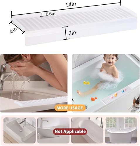 Sink Edge Protector with Suction Cup 4"x14", Silicone Sink Splash Guard for Kitchen & Bathroom, Protect Countertop from Scratches, Stains, for Stainless Steel Granite Quartz-Clear - color: Clear, size: 4in x 14in