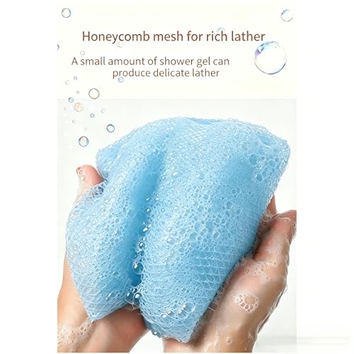 Exfoliating Bath Towel Set for Women Strong Cleaning Back Scrubber - color: Sky Blue