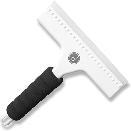 Squeegee for Shower Door, Car Windshield, and Glass Window - 2 Extra Silicone Replacement Blades - Foam Handle - Shower Squeegee - White - color: White, size: Plastic