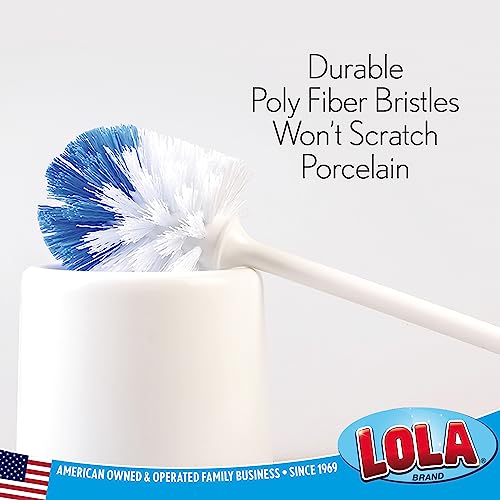 LOLA Classic Toilet Brush, 2 Pack, Durable Fiber Stiff Bristles, Compact Size, Non-Scratch, Long-Lasting - size: 2 Pack, style: Classic Toilet Brush