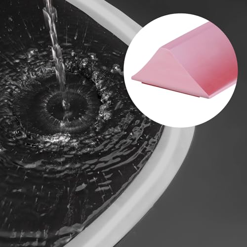 39 Inch Collapsible Shower Water Dam, Self Adhesive Shower Threshold Water Stopper Barrier Strip Dry and Wet Separation Retention System for Bathroom, Kitchen, Sink (Transparent) - color: Transparent