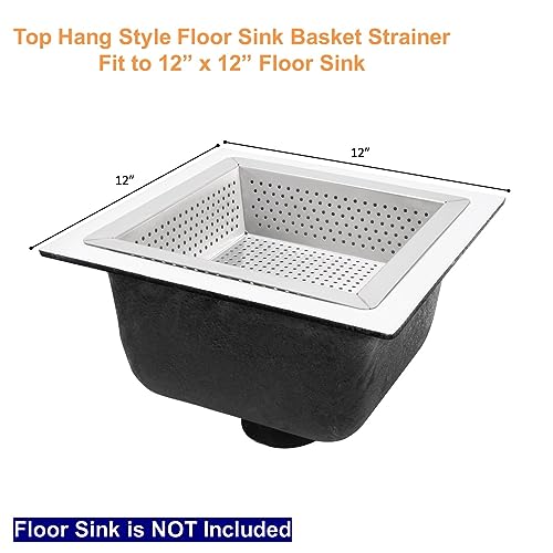 Leyso Stainless Steel Floor Sink Top Hang Basket Strainer Sink Drain Cover 10” x 10” x 2-1/2” for Kitchen, Restaurant, Bar, Buffet (2-1/2"H SS) - style: 2-1/2"H SS