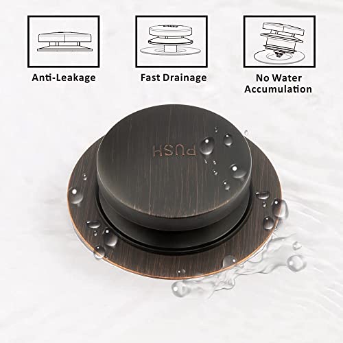 Artiwell Universal Tip Toe Bath Drain Stopper and Cover, Bathtub Drain Stopper, Replaces Lift and Turn, Tip-Toe and Trip Lever drains for Tub, EZ Installation and Clearing (Oil Rubbed Bronze) - color: Oil Rubbed Bronze