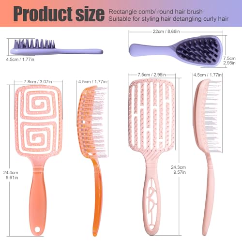 3 PCS Hair Comb Set Beauty Hairbrush Wet and Dry, Silicone Scalp Scrubber Wet Hair Brush Shower Detangler For Women, Men