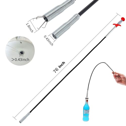 Upgraded Drain Snake, 76 inch Hair Drain Clog Remover Tool ， Sink Snake Drain Clog Remover for Sewer Kitchen Bathroom - style: 76IN