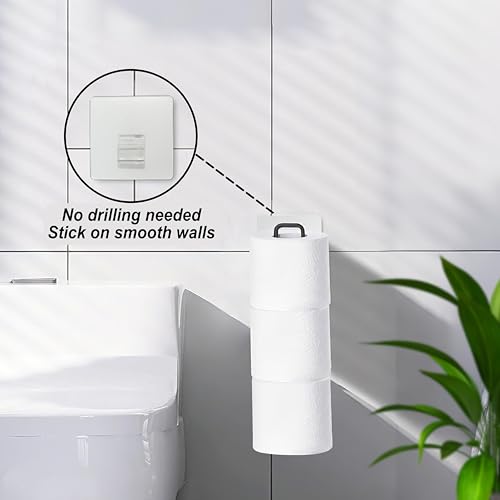 Black Toilet Paper Holder, Over The Tank Toilet Paper Roll Holder Wall Mount, Matte Black Camper Accessories Tissue Holder with Storage Extra 6 Roll Tissue, Small Bathroom Essential for New Home, 2Pcs - color: Black, 2pcs, 12.99in