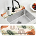 2 Pcs Plant Kitchen Sink Splash Guard Faucet Mat Bohemian Tropical Leaves Faucet Mat for Sinks Absorbing Drying Mats for Kitchen Bathroom, 23.6x5.5inch - color: Tropical Leaves