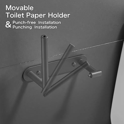 Removable Toilet Paper Holder, Grey Roll Holder, Paper Towel Holder - color: Gray