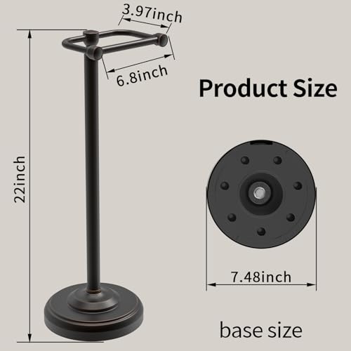 Toilet Paper Holder Stand, Freestanding Toilet Paper Holder,Farmhouse Post Pivoting Toilet Paper Stand with Stable Weighted Base,Stainless Steel Tissue Roll Holder Stand for Bathroom,Oil Rubbed Bronze - color: Oil Rubbed Bronze