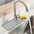 Kitchen Sink Splash Guard - Silicone Faucet Mat for Kitchen Sink Light Gray | Water catcher mat, Sink drain pad behind faucet, Sink rubber mat around faucet guard & draining mat, bathroom sink protector - color: Light Gray
