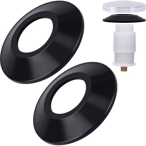 HINZIC 2pcs Tub Stopper Gasket for Tub Drain Assemblies, Rubber Seal Bathtub Drain Plugs Stoppers, Universal Elastic Bath Tub Replaces Assemblies Accessories for Bathroom Plug Gasket- Black - color: Black-2pcs