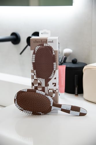 FRAMAR Hair Brush Detangler – Wet Hair Brushes For Women, Womens Hair Brush, Hair Accessories, Hairbrush For Women, Cepillos Para Cabello, Reduces Breakage – Detangle Brush - Chocolate - color: Chocolate Checkered