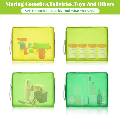8 Pack TSA Approved Travel Toiletry Bags Frosted Translucent Leak-proof Cosmetic Makeup Bags for Women Men Travel Organizer Airport Security(Green,6.7 x 5.5 x 1.8 Inch) - color: Green, size: 6.7 x 5.5 x 1.8 Inch
