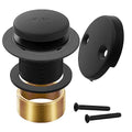 Matte Black Bathtub Drain Tip-Toe Tub Trim Set with Two-Hole Overflow Faceplate Bathroom Tub Drains Replacement Conversion Tub Drain Kit Assembly with Universal Fine & Coarse Thread - color: Matte Black
