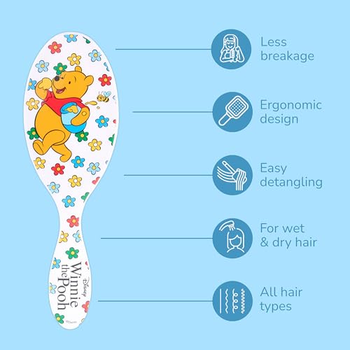 Wet Brush Disney Winnie The Pooh Original Detangler Hair Brush, Flexible Bristles Gently Detangle All Hair Types, Works on Wet or Dry Strands, Ergonomic Handle, Reduces Breakage, Hunny Pooh - color: Hunny Pooh