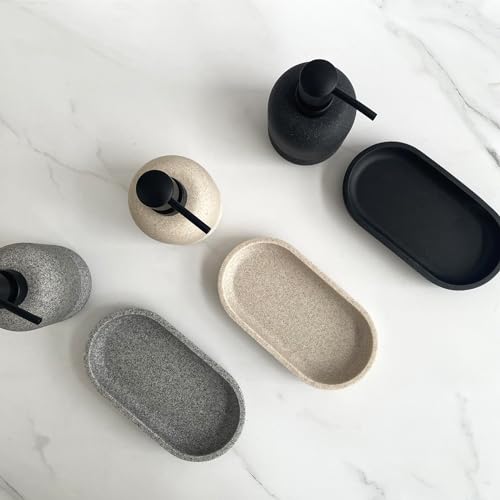Soap Dispenser Tray for Bathroom Sink,7.2″ Small Vanity Tray Lotion Bottle Organizer Tray for Kitchen/Bathroom Sink. - color: Tray-beige