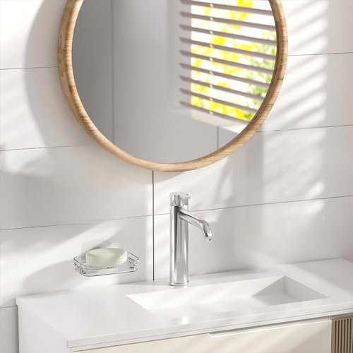 Soap Dish for Shower Clear Soap Holder Pull-Out Water Tray No Drilling Required Strong Fixation for Rv Bathroom and Kitchen Easy（1 Pack） - color: Clear