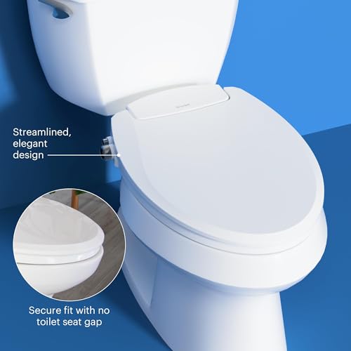 Brondell Bidet Toilet Seat Non-Electric Swash Seat, Fits Round Toilets, White – Dual Nozzle System, Ambient Water Temperature – Bidet with Easy Installation - size: Round, style: S101