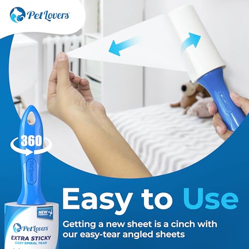 PetLovers Extra Sticky Lint Roller Mega Value Set 600 Sheets for Pet Hair Removal, Dog and Cat Lint Remover 6 Pack - size: 6 Pack Lint Roller