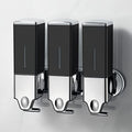 No-Drill 3 Pack 500ml Wall Mounted Soap Dispenser for Bathroom and Kitchen, Shampoo and Conditioner Dispenser Drill Free with Adhesive(Square-Black) - color: Black-2