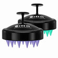 HEETA Scalp Massager Hair Growth 2-Pack, Soft Silicone Scalp Scrubber Shampoo Brush for Exfoliation Dandruff Removal Head Massage Stress Relax, Wet & Dry Use for Women Men Thick Thin Curly Hair Care - color: Turquoise & Purple