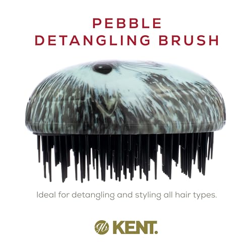 Kent PHOG Pebble Scalp Massager Shampoo Brush and Travel Size Detangling Brush - Scalp Scrubber for Dandruff and Kids' Hair Detangler (Hedgehog) - color: Hedgehog