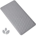Bathtub Mat Non Slip with Suction Cups - 100% Rubber Bathroom Mat Textured for Bath Tub Shower Safety - Soft on Touch - BPA/PVC Free - Pet Dog Bath Mat - Machine Washable - 17 × 35 Inch（Gray） - color: Gray, size: 35" x 17" (Rectangular)