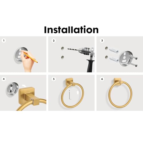 5 Pieces Brushed Gold Bathroom Hardware Accessories Set,Stainless Steel 23.6" Hand Towel Bar Set Gold, Toilet Paper Holder, Towel Holder Set,Towel Rack Set for Bathroom - color: Brushed Gold