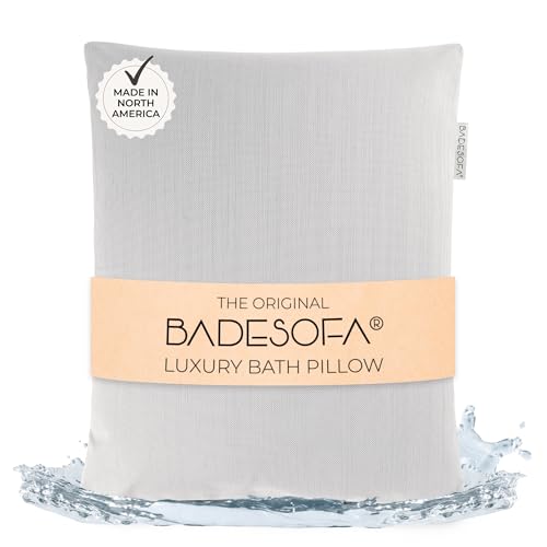 BADESOFA® Luxury Bath Pillow S - Ultra Comfortable & Quick-Drying Bath Back Pillow - Washable Full Body Bath Pillow for Bathtub - Therapeutic Head and Neck Support - Luxury Spa Cushion in Grey - color: Grey, size: Small (Single Pillow)