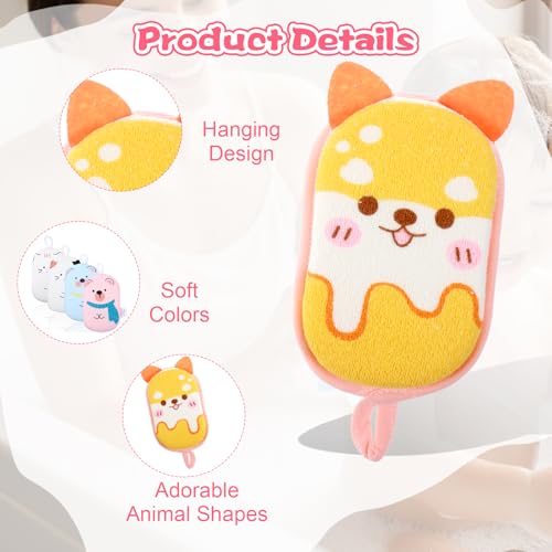 4 Pcs Baby Bath Sponge, Multicolored-Bath Loofah Sponge Bath Sponges for Kids Babys Absorbent Shower Sponges Soft Baby Spongess for Bathing - color: Bright Color
