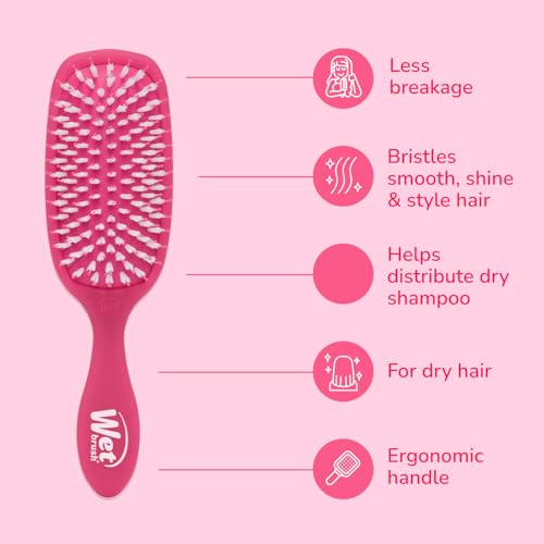 Wet Brush Smooth Styler Hair Brush, Pink Frost, Exclusive Ultra-soft IntelliFlex Bristles, Synthetic Boar Bristles, Shiny And Smooth, For All Hair Types, For Women, Men, Wet And Dry - color: Pink Frost, size: 1 Count (Pack of 1)