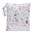 Bumkins Waterproof Wet Bag for Baby, Travel, Swim Suit, Cloth Diapers, Pump Parts, Pool, Beach, Gym Clothes, Toiletry, Hook to Stroller, Daycare, Zipper Reusable Wetdry Packing Pouch, Florals Gray - color: D2 Floral, style: Wet Bag