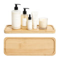 Small Bamboo Tray for Bathroom Counter Dispenser,3.4" x 9.3" x 0.3" | Bathroom Countertop Organizer,Decorative Display Trays for Vanity, Plants, Candles, Keys, Soap, Jewelry, Tealight Plates - size: 9.3" x 3.4" x 0.3"