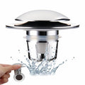 Chrome Bathroom Sink Drain Stopper, Wellup Universal 2-in-1 Sink Stopper Bathroom Drain for 1 1/8"-1 1/2" Sink Drain Hole, Pop up Sink Stopper with Anti-Clogging Strainer, Chrome Plated - color: Chrome Plated
