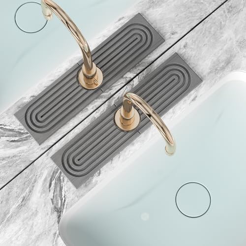 Premium Diatomite Stone Drying Mat for Kitchen Counter, Faucet Mat for Kitchen Sink, Sink Protector & Splash Guard, Quick-Dry Kitchen Sink Mat,Super Absorbent (Gray, 15.8"x4") - color: Gray-D