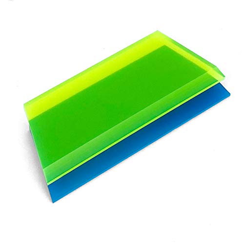 CARTINTS 2pack Mini Squeegee Rubber Squeegee, 5.1x 2 inch, for Cleaning Glass, Shower Door and Car Windows and Screen Printing, Blue/Green - color: Blue+green