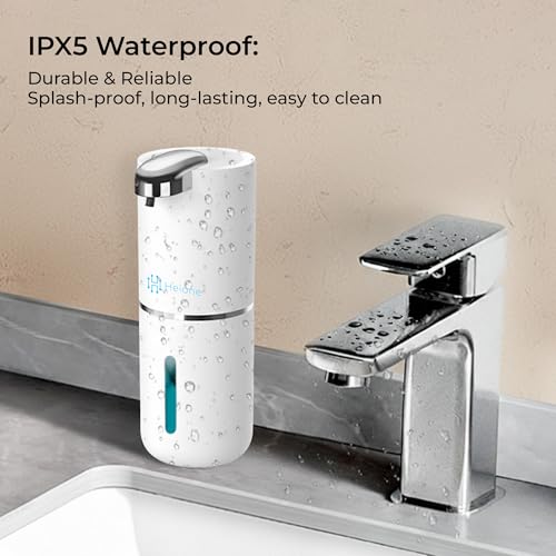 Automatic Foaming Soap Dispenser, White | IPX5 Waterproof 12.8oz / 380mL Capacity 4 Adjustable Foam Levels USB-C Rechargeable Long-Lasting Battery - color: White (Foamy)
