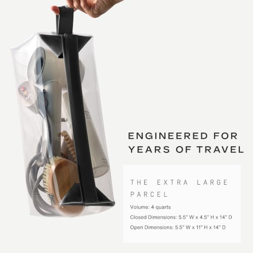 Cadence Parcel - Clear Travel Kit with Zipperless Magnetic Closure - Ink, Extra Large - Durable, Leak-Resistant and TSA Approved Toiletry Bag - Modular Organization - Recycled TPU (4 Qt) - color: Ink, size: Extra Large