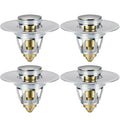 Tgosomt Bathroom Sink Stopper 4 Pack, Bathroom Sink Drain Strainer, Revolutionary Bathroom Accessories and Essentials (Brushed Nickel) - color: Brushed Nickel, size: 4 Pack