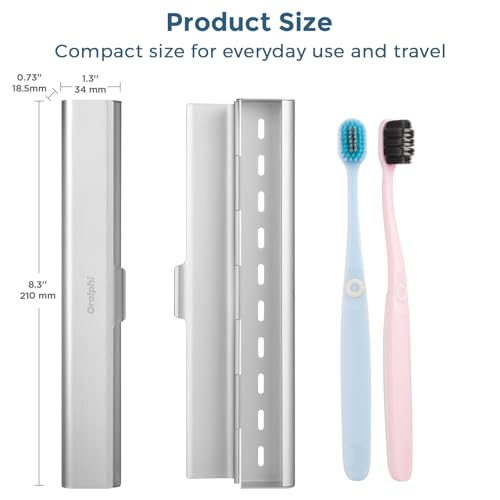 Aluminum Toothbrush Travel Case with 2 Soft Bristle Toothbrushes, Portable Complete Toothbrush Travel Kit, Toothbrush Holder for Bathroom, Camping, Business Trip - color: Fresh & Clean Toothbrush, size: 1 Pack (Standard)