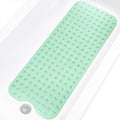 Bathtub and Shower Mats, Extra Long Non-Slip Bath Tub Mat 39 x 16 Inch, Machine Washable BathMat with Suction Cups & Drain Holes for Bathroom Floor, Clear Pale Green - color: Clear Pale Green